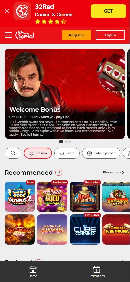32Red Casino mobile home