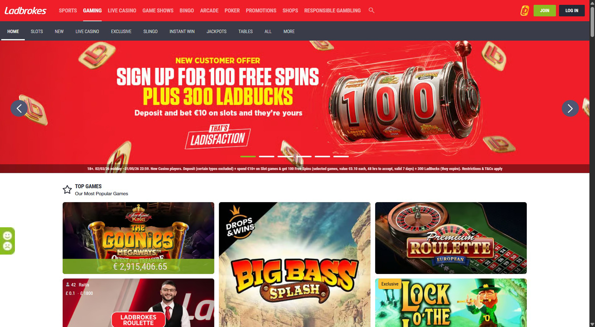 1. Ladbrokes Casino
